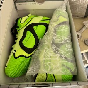 Vibrant Green and Black Sneakers